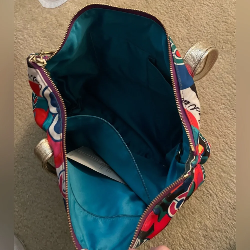 Coach Poppy Signature Multicolor Glam Tote!